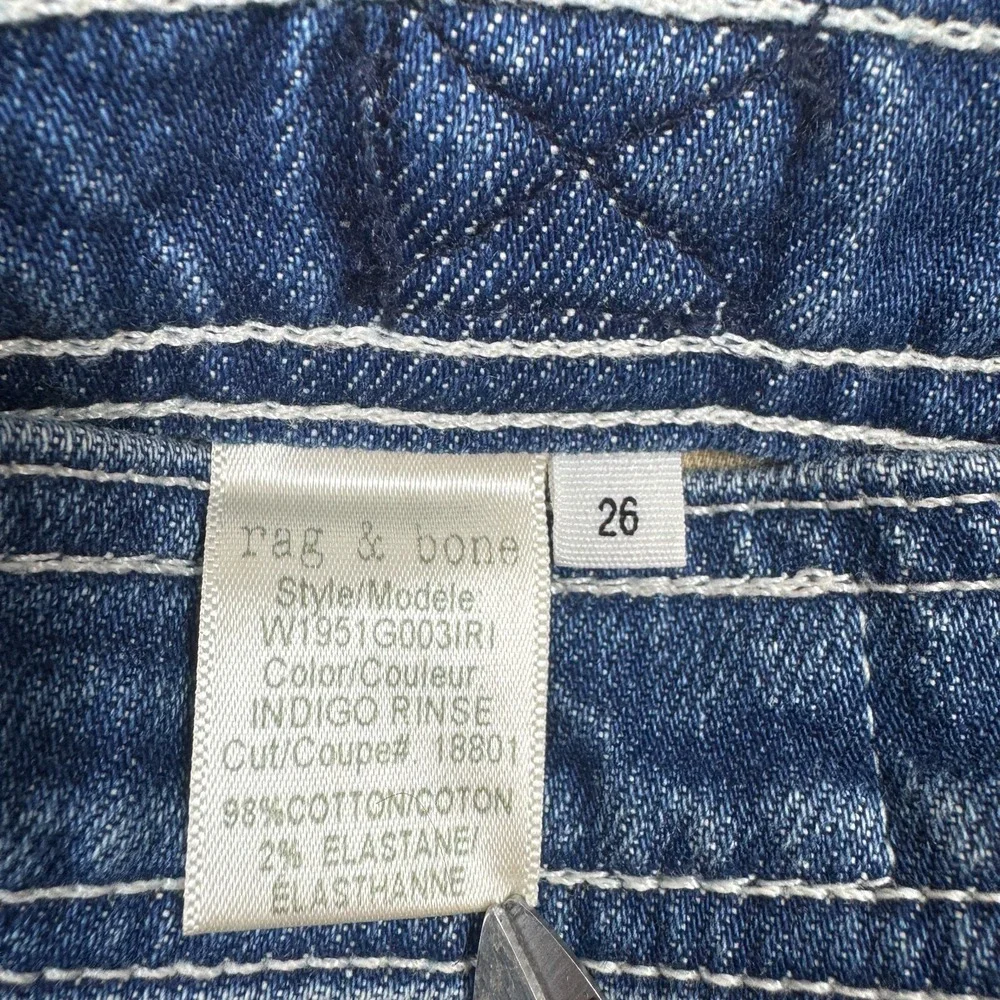 Rag & Bone Derby Denim High Rise Jean Shorts Womens 26 Medium Wash